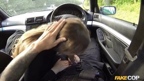 Fake Cop - Skinny Girl Trades Blowjob and Fuck for a Ride Home