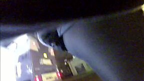 Waiting at bus stop in tights and panties exposed