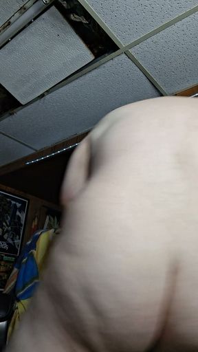 Chubby guy stands and cums   Clip 1