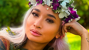 Avery Black In Leid In Hawaii With Beautiful Asian Babe Outdoor Sex