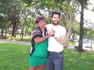 Large Stomach Grannys 1st Anal Three-some in a Van