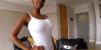 Gorgeous Big Boobs African Hottie Fucks Agent At Fake Casting