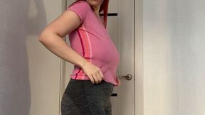 fondling my big boobs and juicy ass before a workout - likabusy