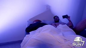 redhead arrives from the club and becomes the hunk s entertainment with a dick beating until sunrise