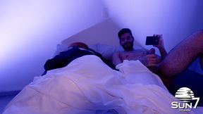 redhead arrives from the club and becomes the hunk s entertainment with a dick beating until sunrise