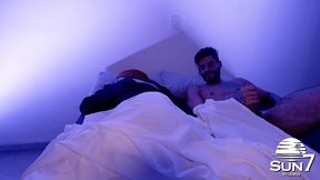 redhead arrives from the club and becomes the hunk s entertainment with a dick beating until sunrise