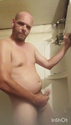 Jerking off in shower