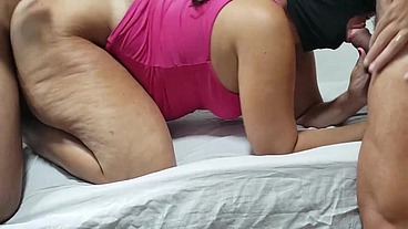 Cuckold films his wife moaning being fucked at doggystyle by black boy, anal epic orgasms