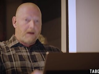 Tiny stepdaughter teen unexpected webcam session with stepdad