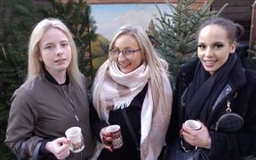 Tattooed Guy Gets Double Teamed at Christmas Market