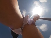 I find out that truckers are looking at my dick and I end up jerking off in the middle of the road