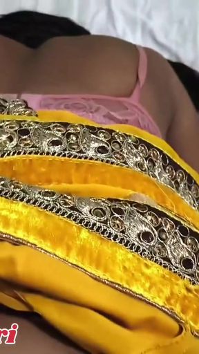 Beautiful Anjali Bhabhi got her pussy fucked in doggy style while screaming loudly with her brother-in-law on her bed.   Clip 1