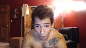Tattood Twink Strokes His Hot Cock