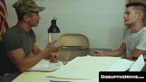 DisruptiveMovie.com - Inked army studs Roman Todd and Jkab Dale dominate recruit Trev