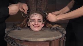 Petite whore restrained by her femdom master