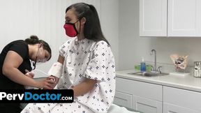 As soon as the nurse left the room the perverted doctor fucked a patient