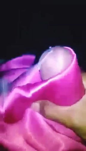 Cum on satin pink dress (14)