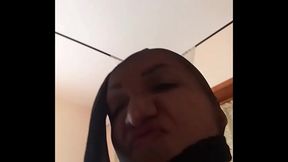 with stockings on my face I have a very pig face and nose