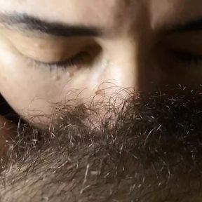 lesbian sucking very hairy and wet pussy