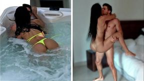 Venezuelan model with giant booty gets nailed in jacuzzi & shower