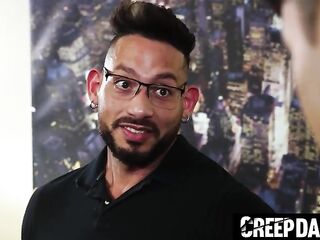 Latin Stepdad Tests His Homosexual Stepsons Skills And Fills His Butt With His Giant Dick