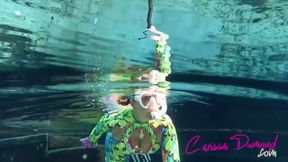 Carissa's Spring Swim In Green Butterfly Wetsuit
