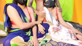 Threesome hard fucked &mdash; stepmom & stepsister with stepbrother  &mdash; dirty talking fuck