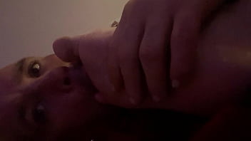 Me sucking on sexy wifeys feet yum yum