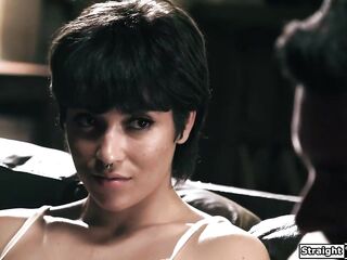 Stepdad Ryan Driller desires to know for sure if his stepdaughters gf Brooklyn Gray is actually a lesbian.This dude suggest this chap fucks her so she can be sure