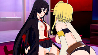 Akame x Leone Lesbian/Threesome 3D Hentai