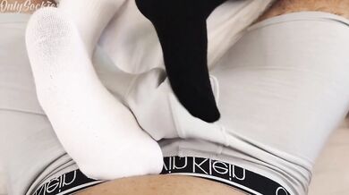 Blonde Petite Socks Gushes Cum on Ankle Socks