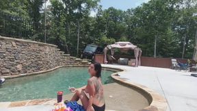 quick topless smoke and swim