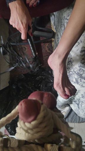 Goode Girl Flogging Balls by Candle Light Pt2