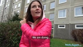 Public Agent Hot Russian brunette with tattoos loves taking big dick