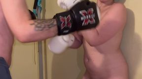 Boxing and fuck machine - with mouth guard and till I cum