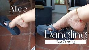 Dangling flip flops and pronounced arches peeking out (2)