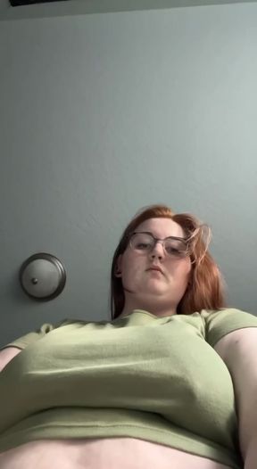 Curvy amateur BBW undresses revealing her big tits and chubby curves
