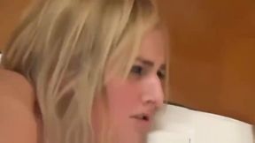 Blonde slut taking Big Black Cock