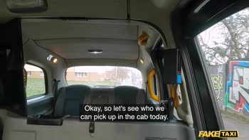Ginger Milf Sizzles in Fake Taxi POV, Rides Big Cock in Nylons