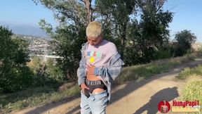 Skinny Twink Jerks off Blows Huge Load Public Caught