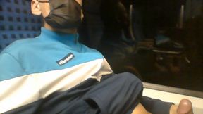 Public solo play in the train with my cock
