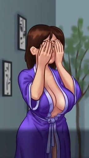 MILF Landlady Caught Him Jerking off to Her Panties, MILF Caught Him Sniffing Her Panties - Summertime Saga 07
