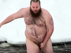 Fat guy skinny dipping