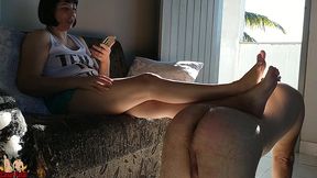 wife gets ready in front of the cuckold to go out with her lover