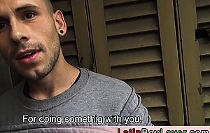 Amateur latin gay teen Juande leases a room on a big cock