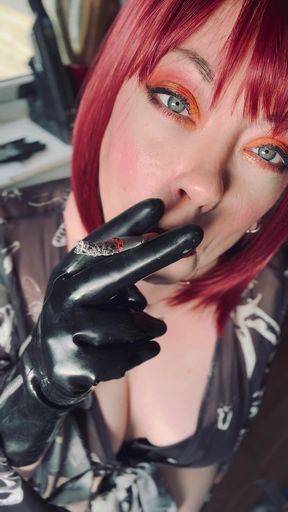 You Want To Submit To Your Smoking Goddess Tina Snua - Latex Gloves Smoker BBW Wife Hotwife