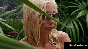 Blonde Puma Swede Fingers Herself in Hot Tub!