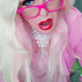 Pink sissy cums!