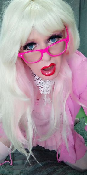 Pink sissy cums!