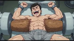 The Full Circuit - Motorised Brushes On His Armpits, Abs And Bare Soles (Anime Bara)